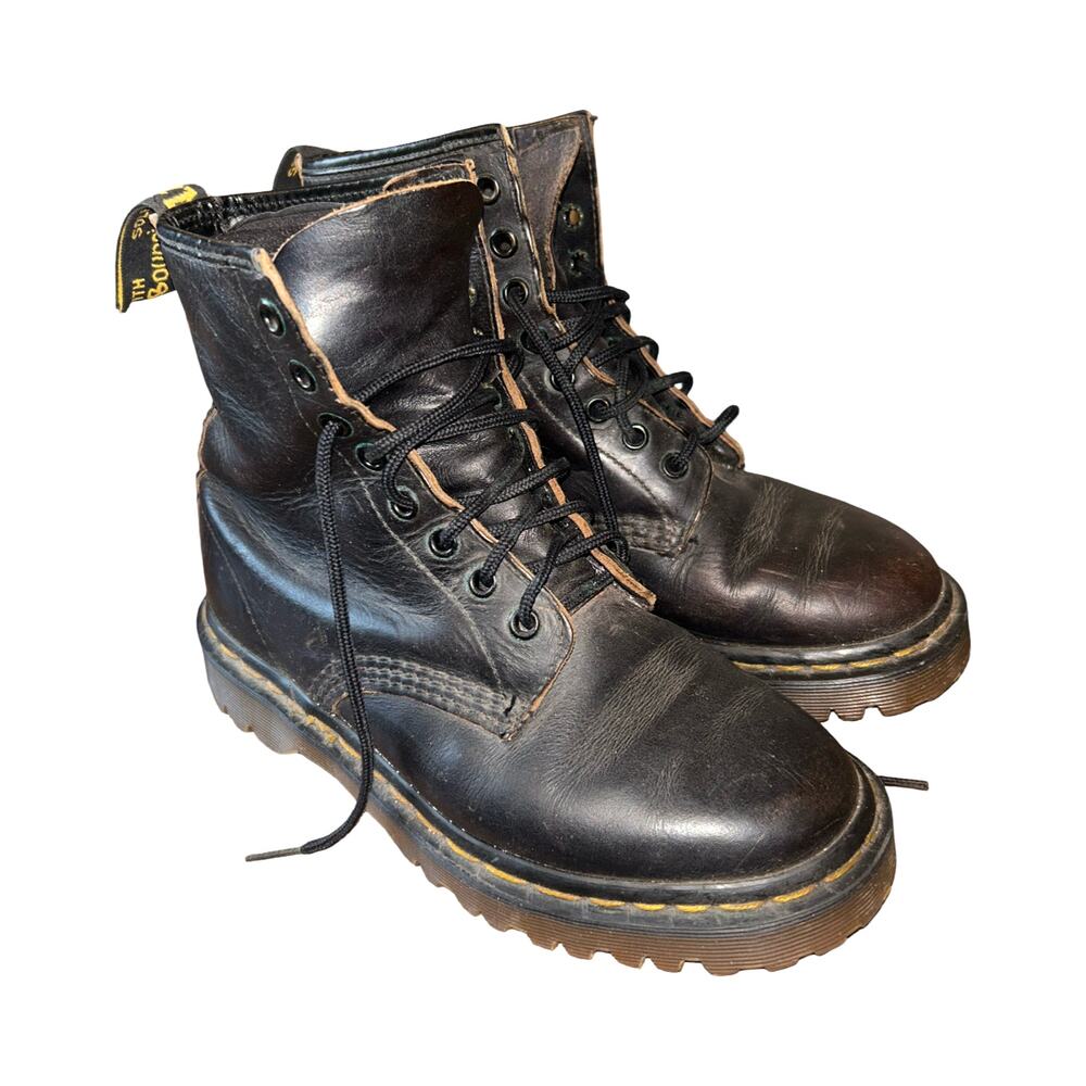 Y2K Made in England Dr. Martens Black Leather Boots Size 6